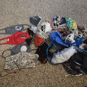 Face Masks/Coverings, Handmade, LOT/40, Mixed Colors, Adjustable Reusable